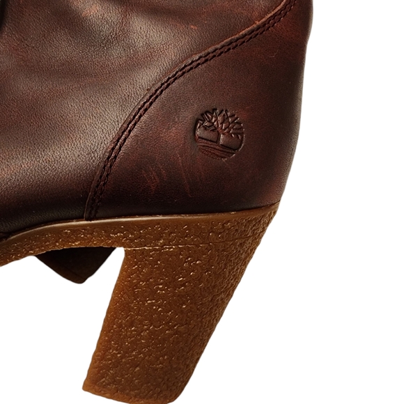 Timberland Women's Tillston Brown Leather Heeled Boots 10 - Picture 7 of 10